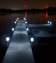Dock Solar Lights - Schoodic Enterprises - Aqua-Lounge Dock Alum. Docks, Watercraft Lifts & More - SchoodicEnterpries.com